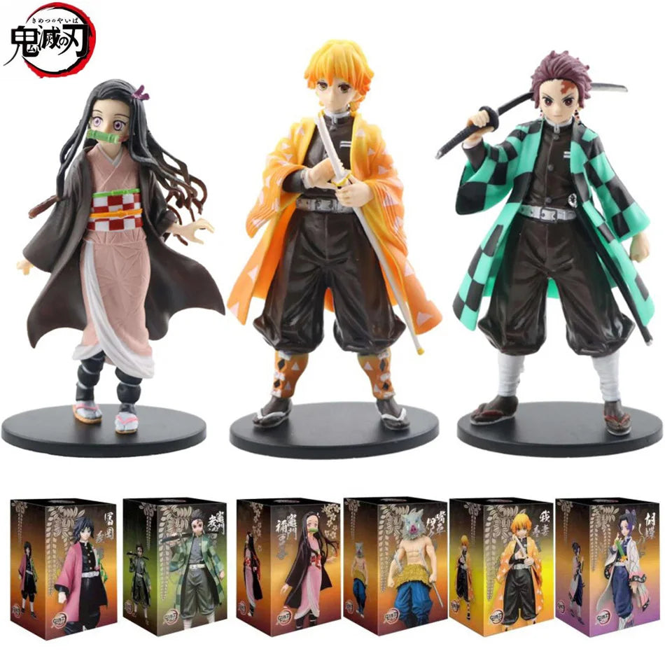 Anime 16CM Demon Slayer Kimetsu no Yaiba figure Kamado Tanjirou Action Figure Agatsuma Zenitsu Nezuko Warrior PVC Model Toys