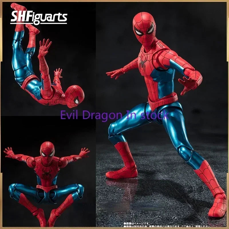 Figuarts Shf Spider Man Nuevo Traje Rojo Y Azul SPIDER MAN:No Way Home Figura De Acción Juguetes Modelo De PVC Original En Stock
