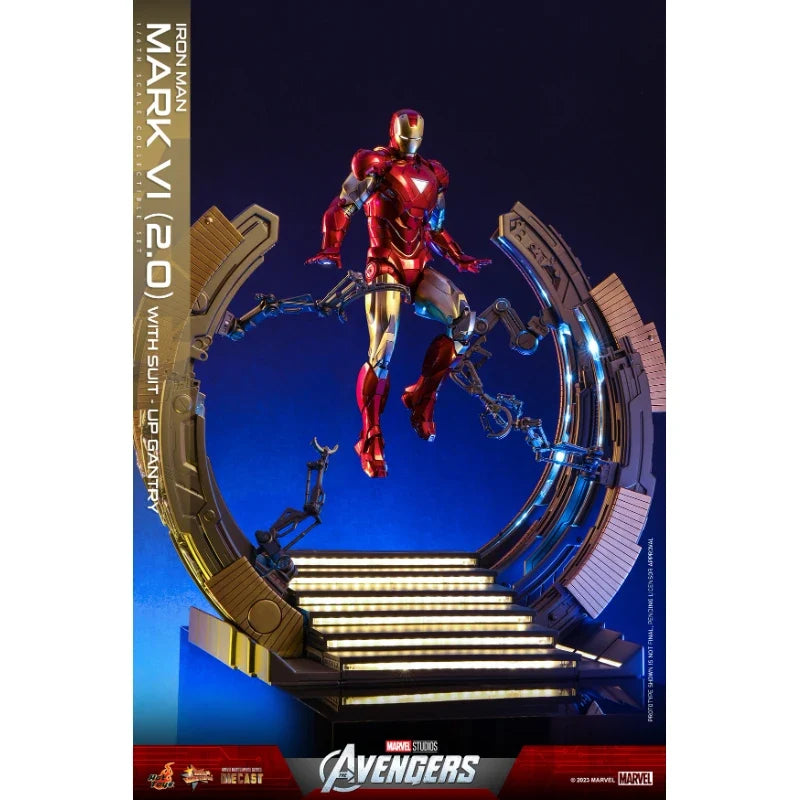 In Stock Hottoys MMS687 MMS688 ACS014 Iron Man MK6 2.0 with Suit-up Gantry Anime Action Figure Toy Gift Model Collection Hobby