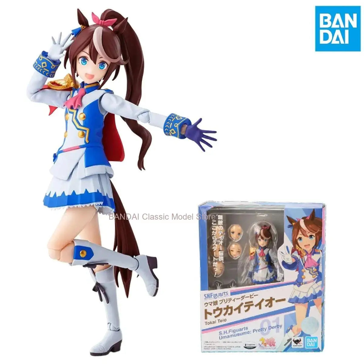 BANDAI Original S.H.Figuarts Umamusume Pretty Derby Tokai Teio  Action Figure Assembly Model Toys Collectible Model Ornaments