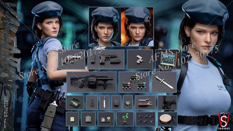 SWTOYS FS069 1/6 Scale Collectible Figure Smart Beautiful Female Police Officer Jill Full Set 12Inch Women Soldier Action Figure