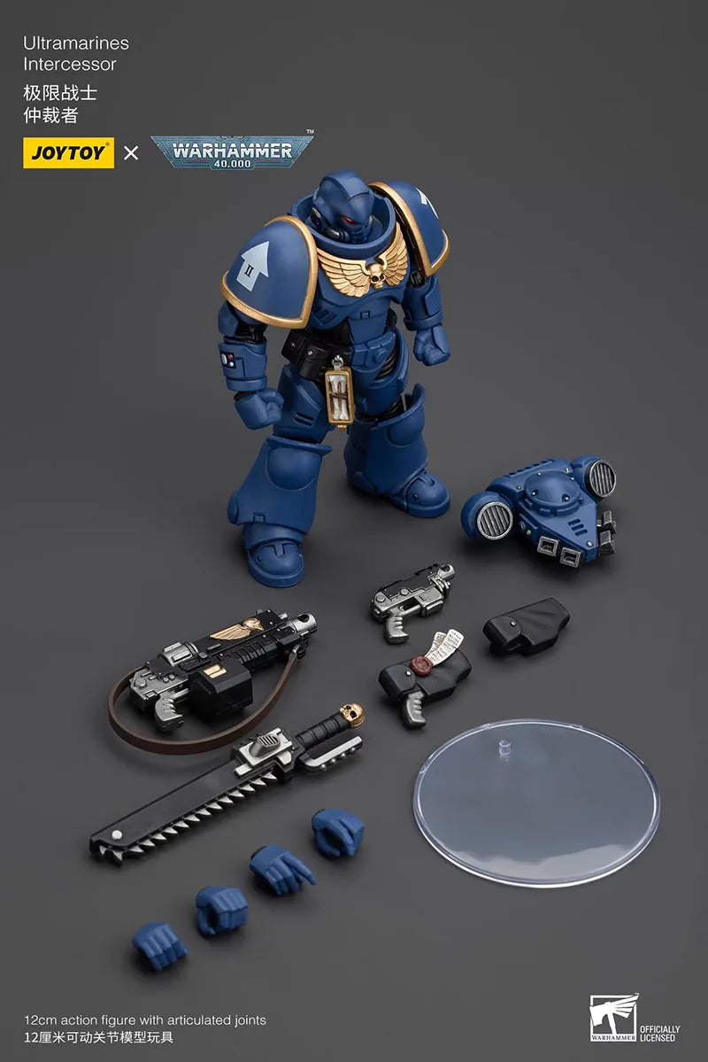 JOYTOY Warhammer 40K 1/18 Ultramarines Intercessors Action Figure 12cm Soldier Figurine Model Toy for Fans Collection
