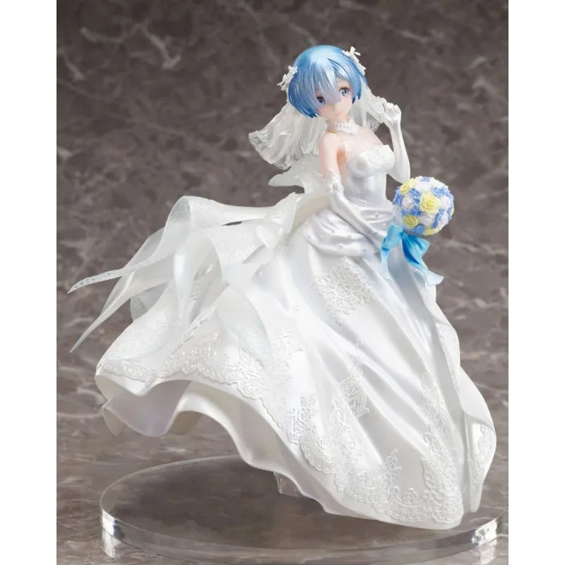 F:NEX Original:Anime Re:Zero REM white wedding style 23cm PVC Action Figure Anime Figure Model Toys Figure Collection Doll Gift