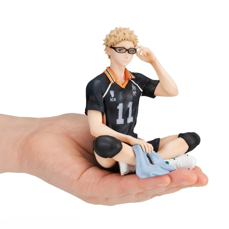Haikyuu!! MegaHouse Tsukishima Kei 100% Original genuine 110mm PVC Action Anime Figure Model Toys Figure Collection Doll Gift