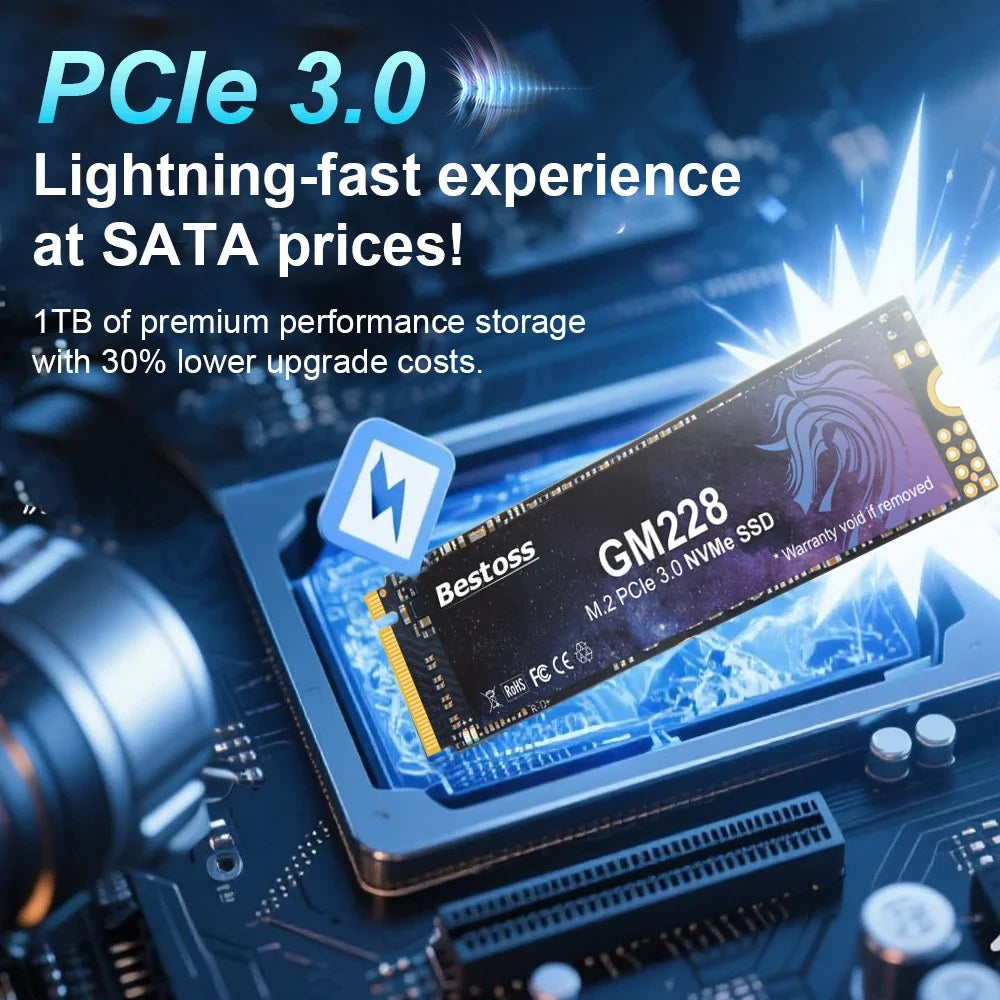 Bestoss SSD M2 NVMe Gen3 512GB 256GB 1TB 2TB SSD M.2 2280 PCIe 3.0 Hard Drive Disk Internal Solid State Drive for Laptop Desktop