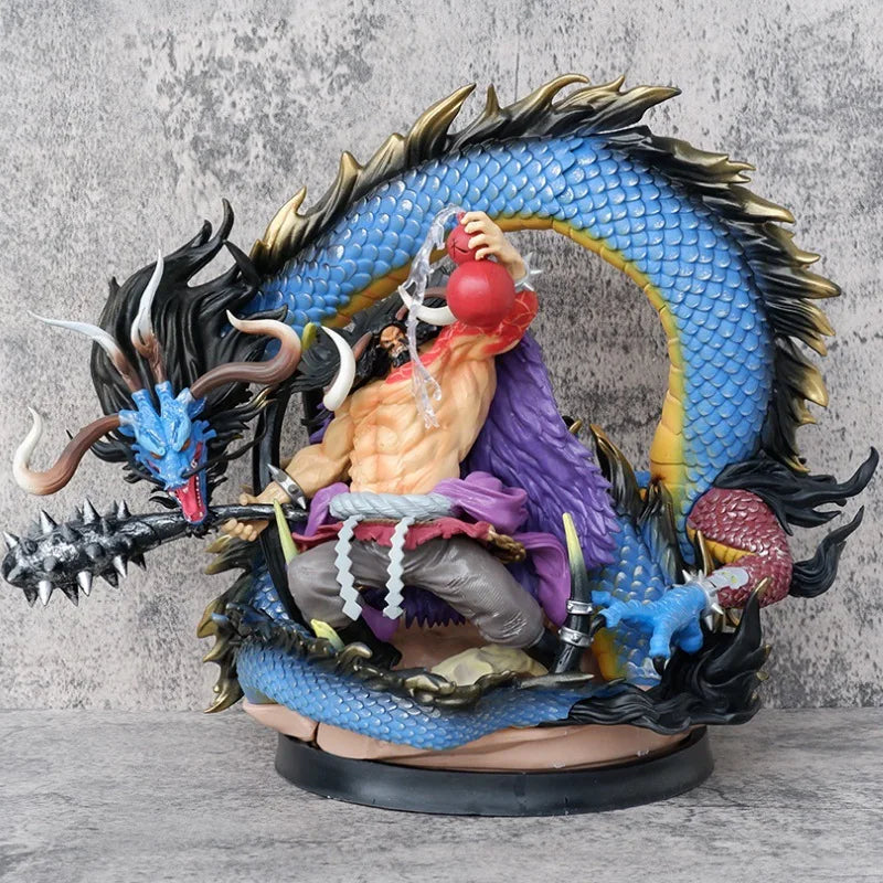 30cm New One Piece Anime Figure Kaidou Peripheral Model Scene Statue Desktop Decoration Ornaments Kids Birthday Gifts Toys