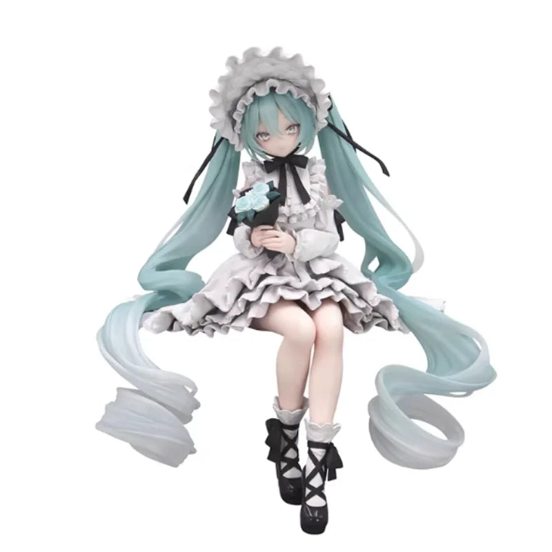 Original Hatsune Miku Classical Dolls Style Sitting Pose Statue Collectible Anime Action Figure Model Toys Desktop Decoration