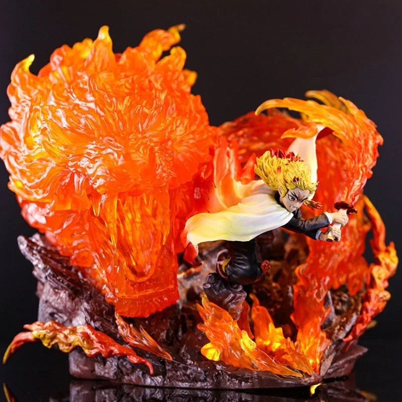 51cm Demon Slayer Anime Figure Rengoku Kyoujurou Agatsuma Zenitsu Peripheral Model Statue Desktop Decoration Ornaments Gifts Toy