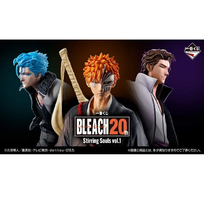 In Stock Bandai Ichiban Bleach Deputy Soul Reaper Ichigo Kurosaki Grimmjow Aizen Sousuke Figure 25cm Anime Action Model Toys Boy