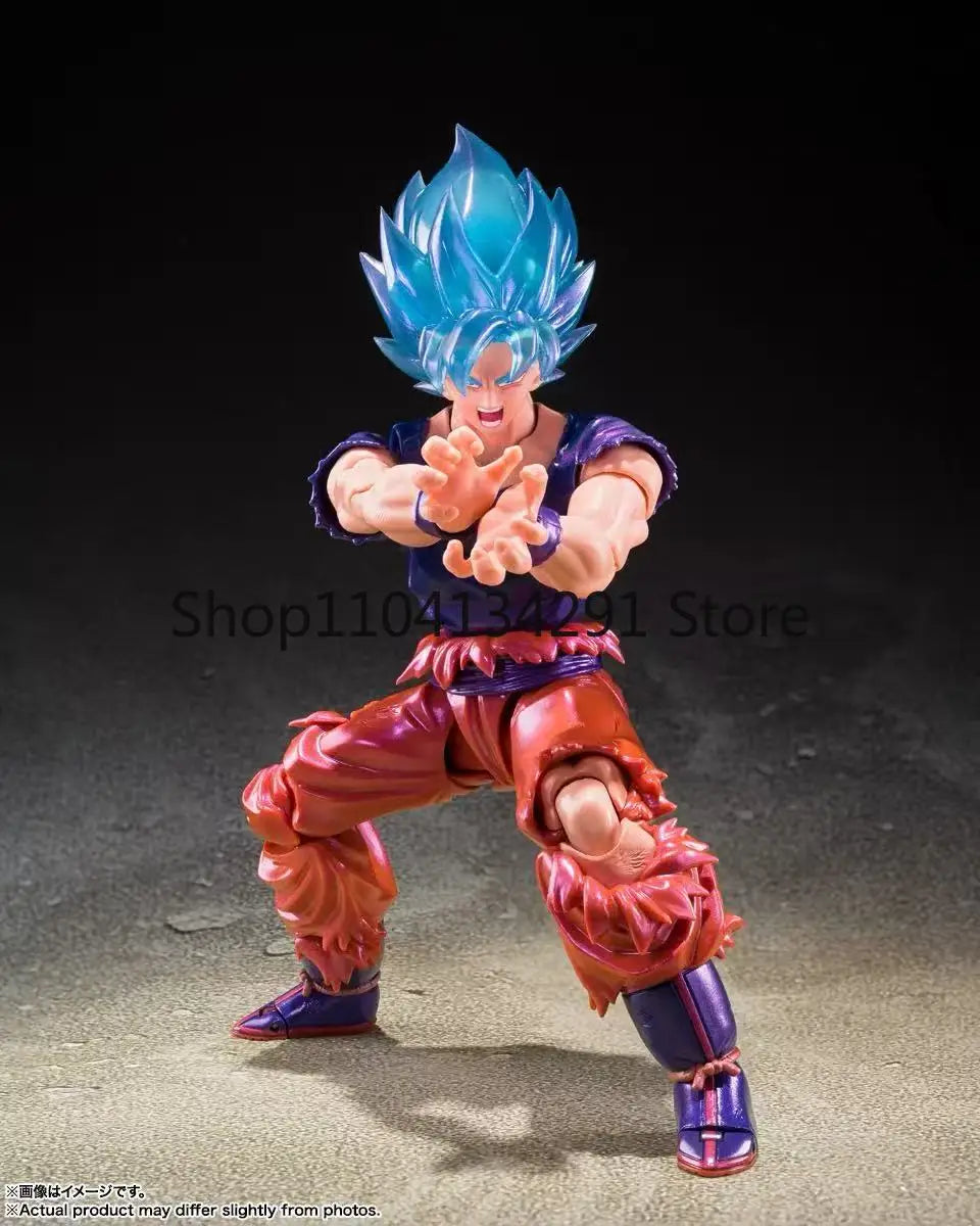 Authentic Bandai SHF Soul Limited Edition Super Blue Son Goku Kaioken Super Saiyan Birthday Gift Collectible Figure Toy