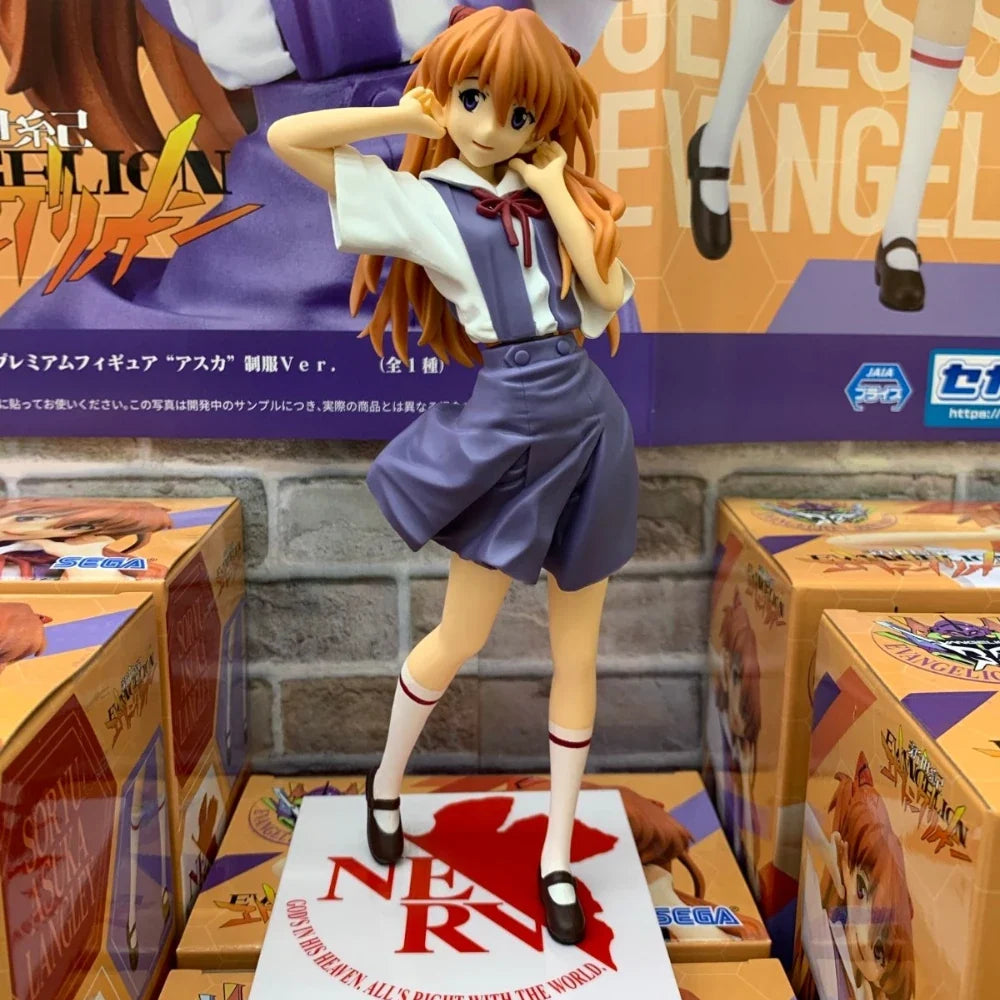 In Stock SEGA Original Genuine Anime Neon Genesis Evangelion XStellar Soryu Asuka Langrey Uniform Ver 21cm Model Toy Figure Gift