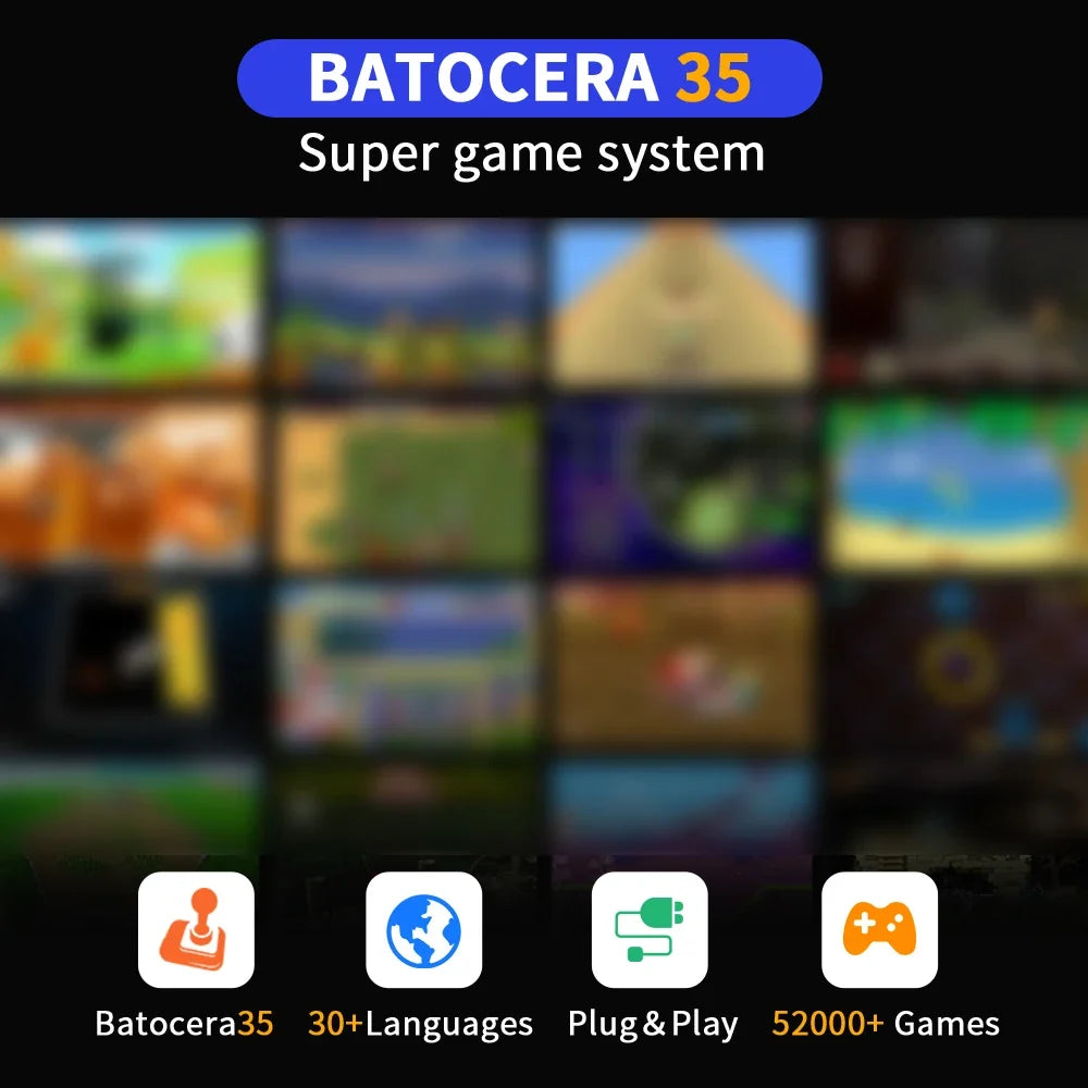 Portable External 2T HDD Batocera 35 Built in 52000+Games For PS3/PS2/Wii/WiiU/DC/N64/MAME/SS Game Console for Windows PC/Laplop