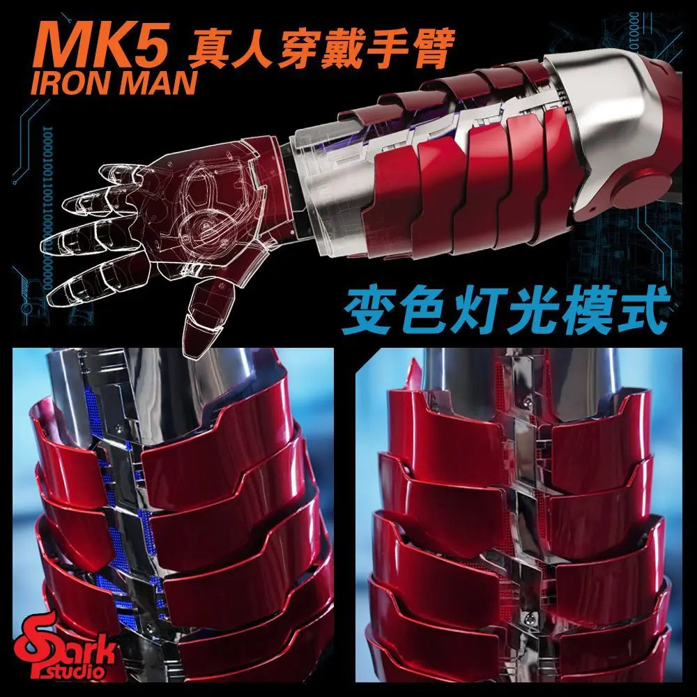 Spark Studio 1:1 Scale Sp001 Wearable Mk5 Mech-Arm Voice Control Remote Touch Activate Iron Man Armor Christmas Collect Toy Gift