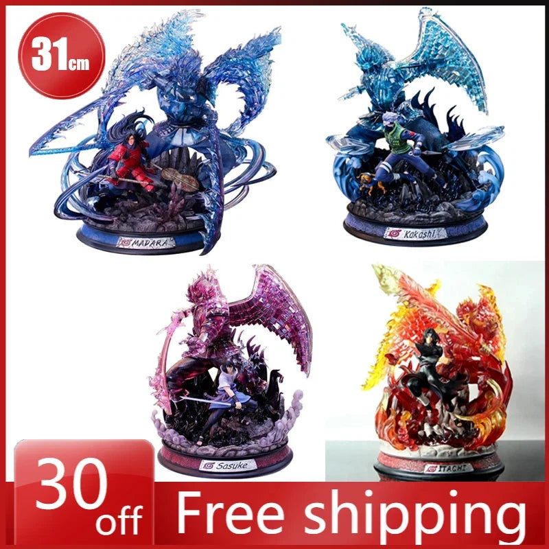 Naruto Anime Figurines Gk Susanoo Uchiha Madara Sasuke Hatake Kakashi Kurama Model Anime Collection Holiday Gift Children Toys