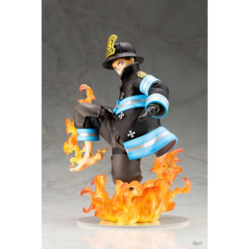 16CM Shinra Kusakabe Figure Anime Fire Force Special Effect Blood Desktop Doll Golf Model Toy  Gift Collection Ornaments PVC