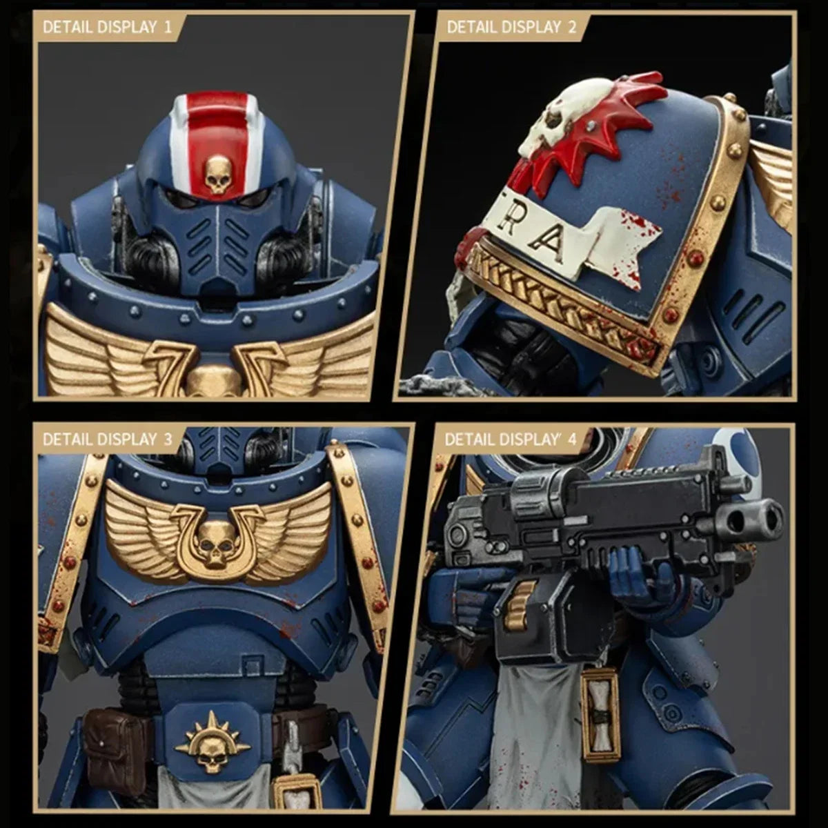 JOYTOY Warhammer 40K Action Figure 1/18 Uitramarines Lieutenant Titus Action Figure Gadriel Brother Chairon Joint Movable Model