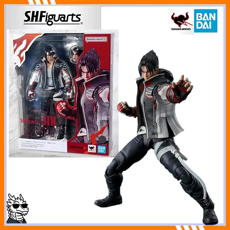 Bandai Original Genuine Figur Tekken 8 Modellbausatz Anime-Figuren SHF Jin Kazama Sammlungsmodell Actionfigur Jungen Spielzeug Geschenke