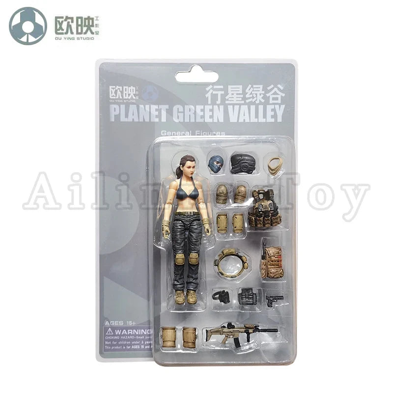 Ou Ying Studio 1/18 Planet Green Valley PGV 3.75inch Action Figure EFSA Male Female Robot Figures Anime Model