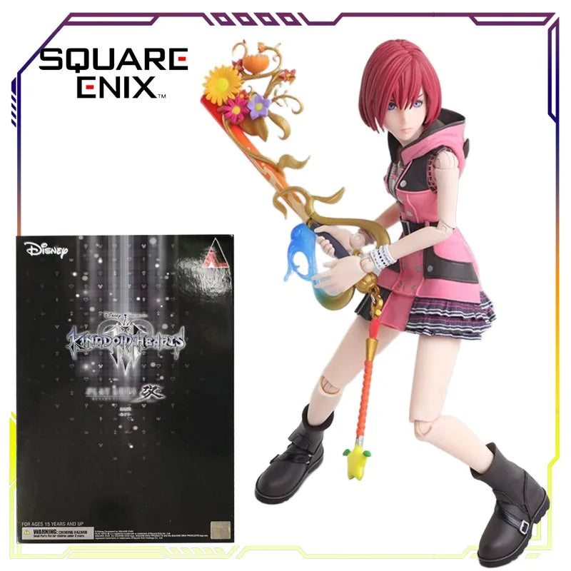 SQUAREENIX Original BRING ARTS Kingdom Hearts Series Axel\Kelly\Riku Anime Action Figure Model Toys Movable Model Gifts Fo Boys