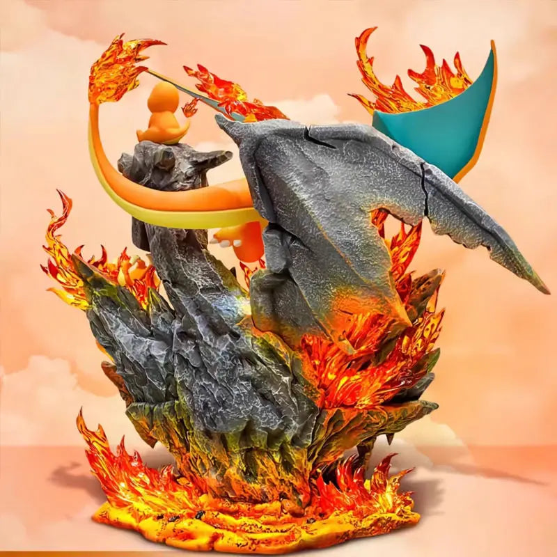 Anime Pokemon Charizard Family Figure Bucket Ocean Blastoise Valley Collectible Action Figurine Statue Dolls Model Ornament Gift