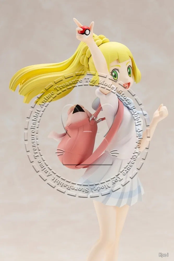 In Stock Original Genuine Kotobukiya Statue Pokemon Sun&Moon Lillie&Pikachu 1/8 Scale Anime Collectible Gift