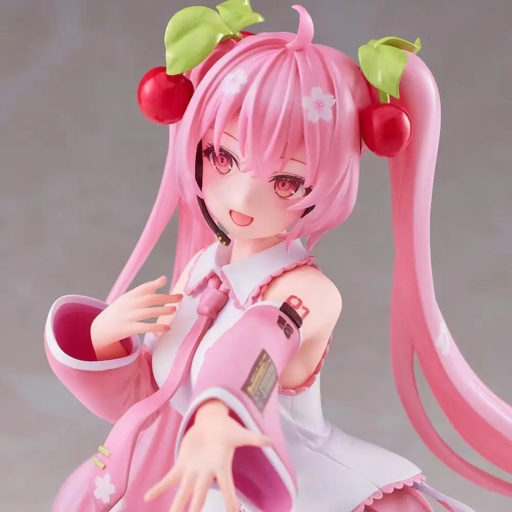 21CM 2024 Anime Virtual singer Hatsune Miku pink sakura Fairy Tale Wonderland Kawaii Figure PVC Model Toys Doll Gifts
