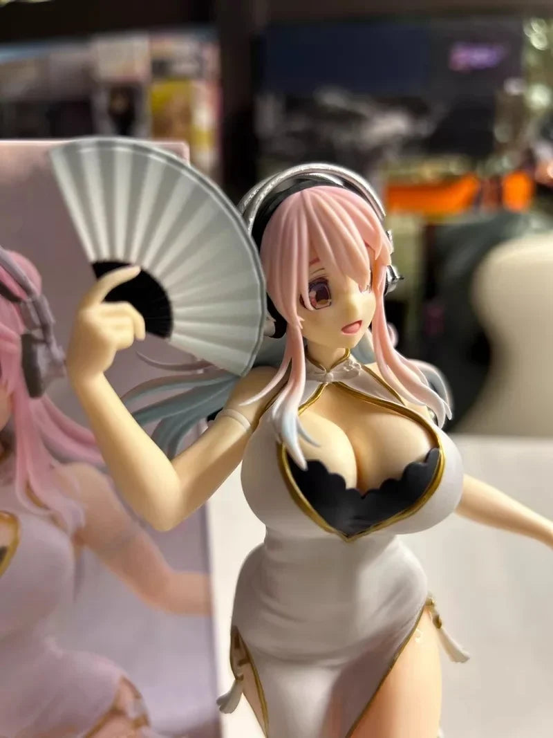 In Stock Genuine Furyu Trio-Try-It Figure Super Sonico The Animation Supersonico White Cheongsam Series Model Toy Collectibles