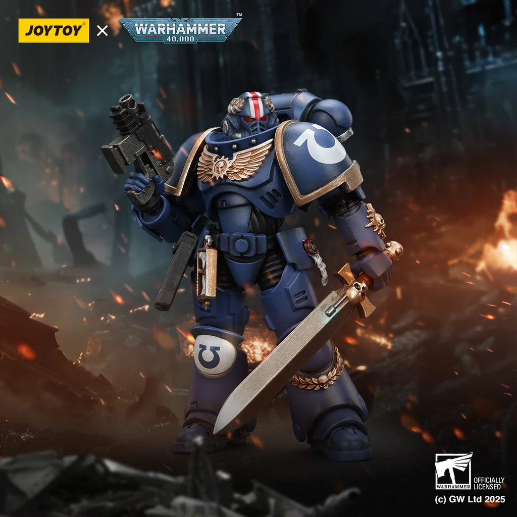 JOYTOY 1/18 Action Figure Warhammer 40K Ultramarines Primaris Lieutenant Argarant 3.0 Collection Model JT4065