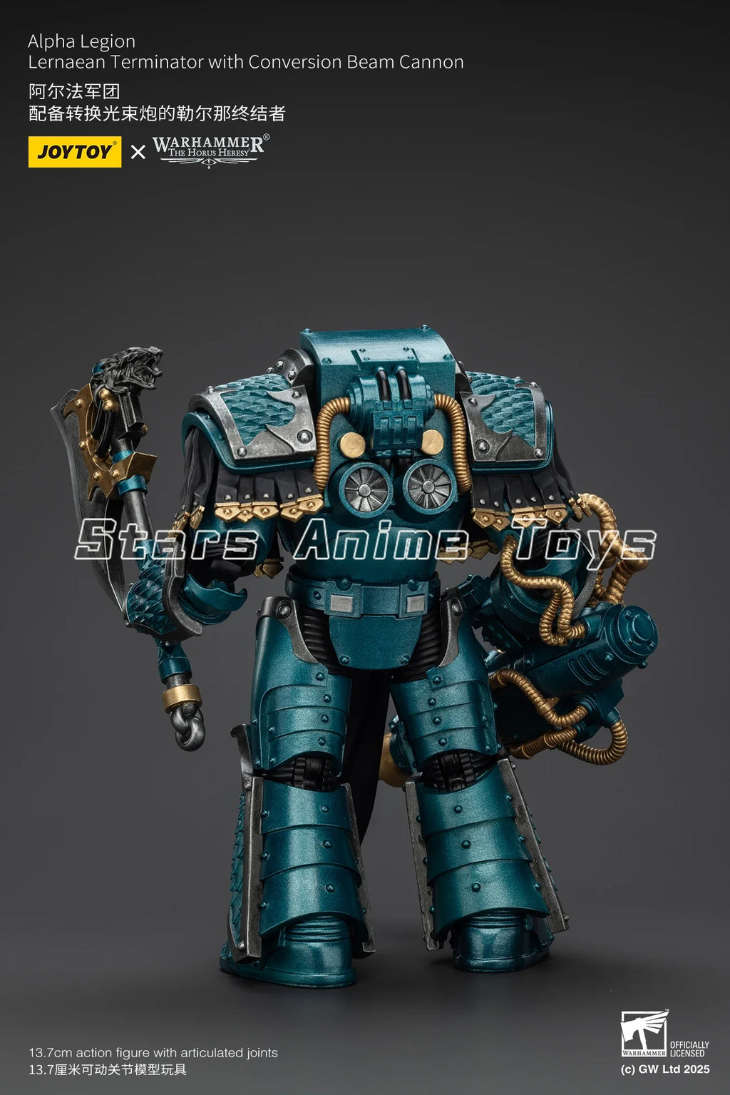 JOYTOY 1/18 Action Figure Warhammer The Horus Heresy Alpha Legion Lernaean Terminator with Conversion Beam Cannon Toy