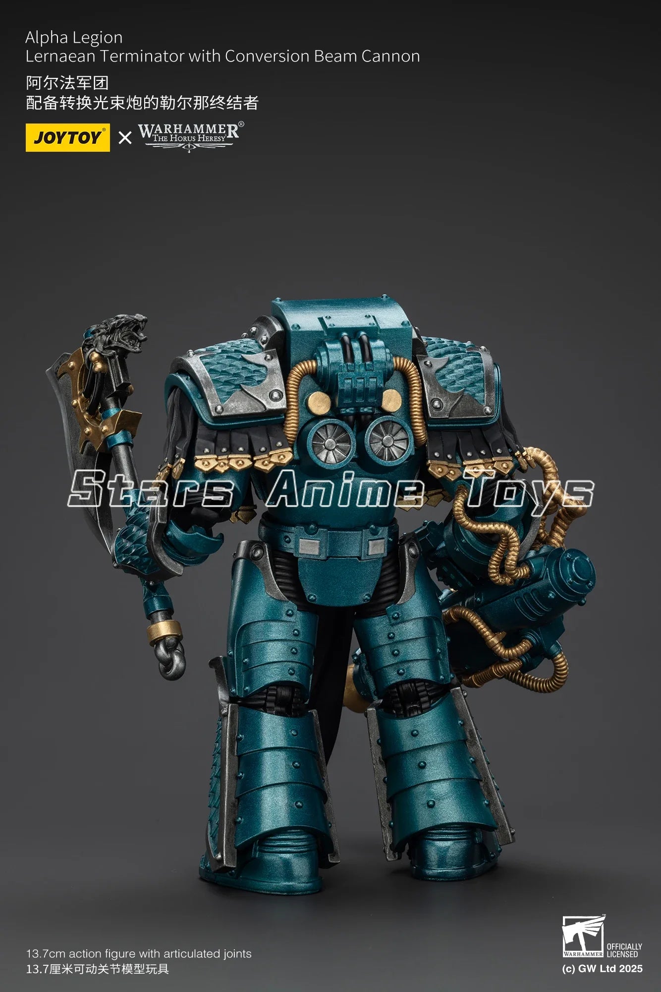 JOYTOY 1/18 Action Figure Warhammer The Horus Heresy Alpha Legion Lernaean Terminator with Conversion Beam Cannon Toy