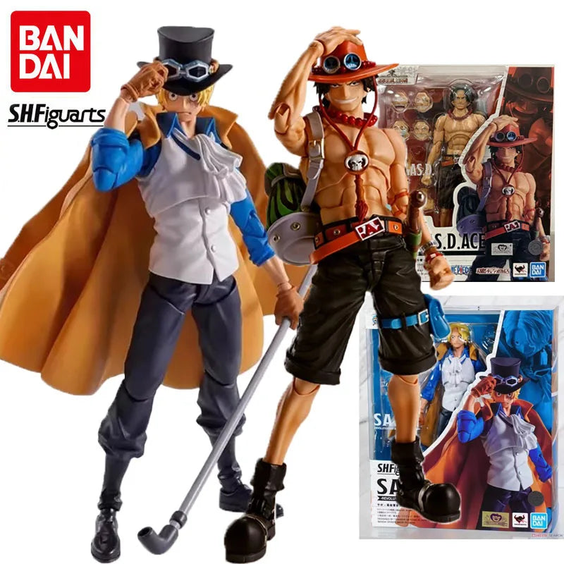 In Stock Bandai S.H.Figuarts ONE PIECE Anime Figure Sabo Ace Action Figure Toys for Boys Girls Gift Collectible Model Ornaments