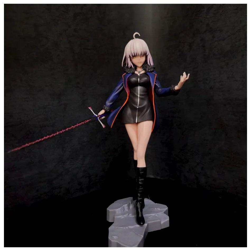 26cm Fate Grandorder Black Joan Of Arc Casual Clothes Cute Anime Action Figurines Model Kit Desktop Ornament Collection Toy Gift
