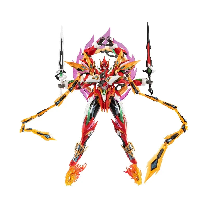 Motor Nuclear Nezha Six-Armed Mecha With Lotus Base Alloy Skeleton Assembly Model Kit Action Figures Trendy Toy Boy Ideal Gift