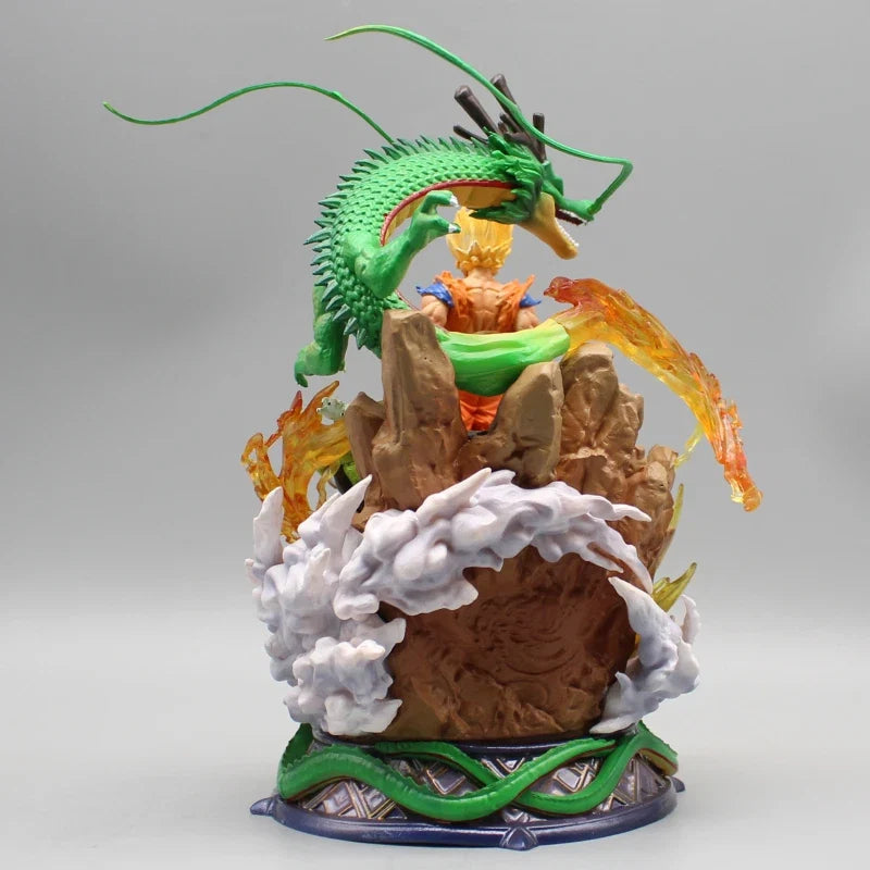 Dragon Ball Figure Son Goku Anime Figurine 23cm Super Saiyan Goku Statue Shenron Frieza Buu Cell Models Collectble Toys Gifts Gk