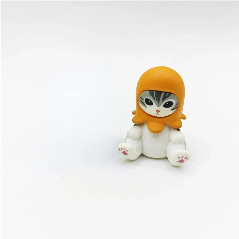 Mofusand Ocean Life Action Figure with Shrimp Cat, Q Cute Cartoon Toy, and Claw Machine Model Display