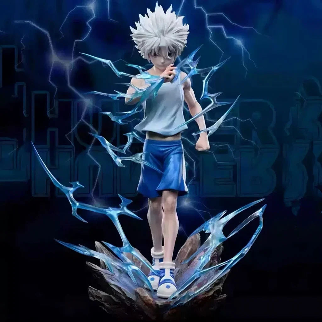 HUNTER×HUNTER Killua Zoldyck Anime Figure Stading Figurine With Special Effect Statue GK 23cm Model Collection Ornament Gift Toy
