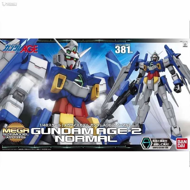 Bandai Original MODEL KIT MEGA 1/48 GUNDAM AG-1&AGE-2 Action Figure Model Toys Gifts For boys Collectibl Foam box sends