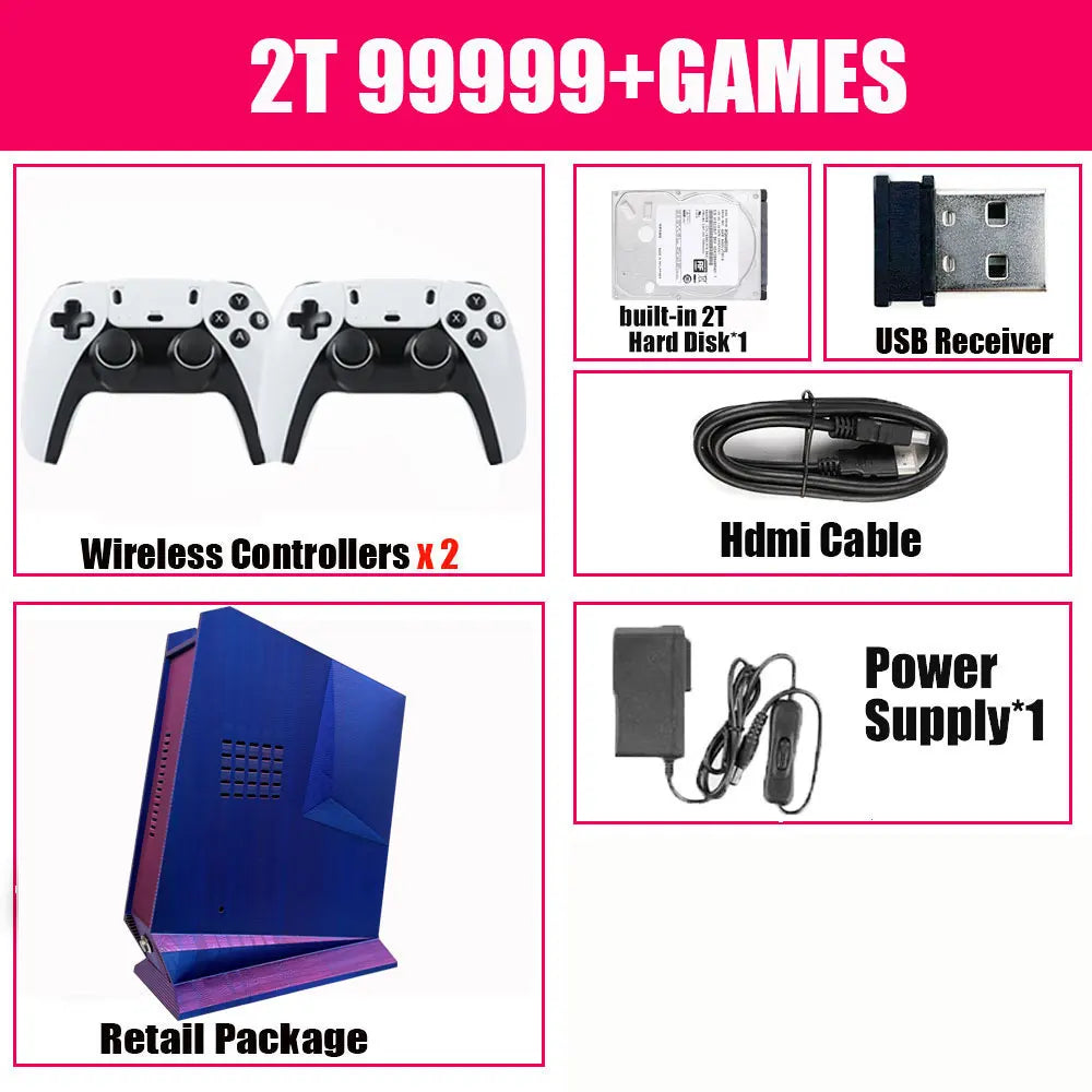 I5-6600 Retro Game Box G3 with over 99,999 games and a 2TB game system, featuring Windows 11 and Batocera. Compatible with PS2,