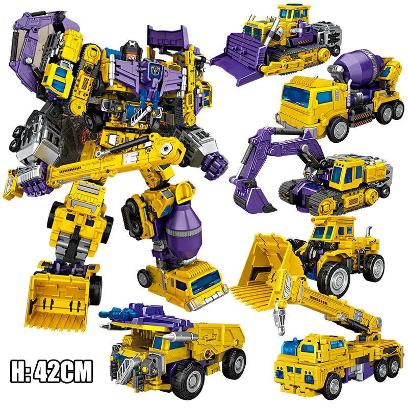 NBK 3349 Devastator G1 Transformation Combiner Action Figure Movie Model Deformation Car Robot Scrapper Scavenger For Kids Toys
