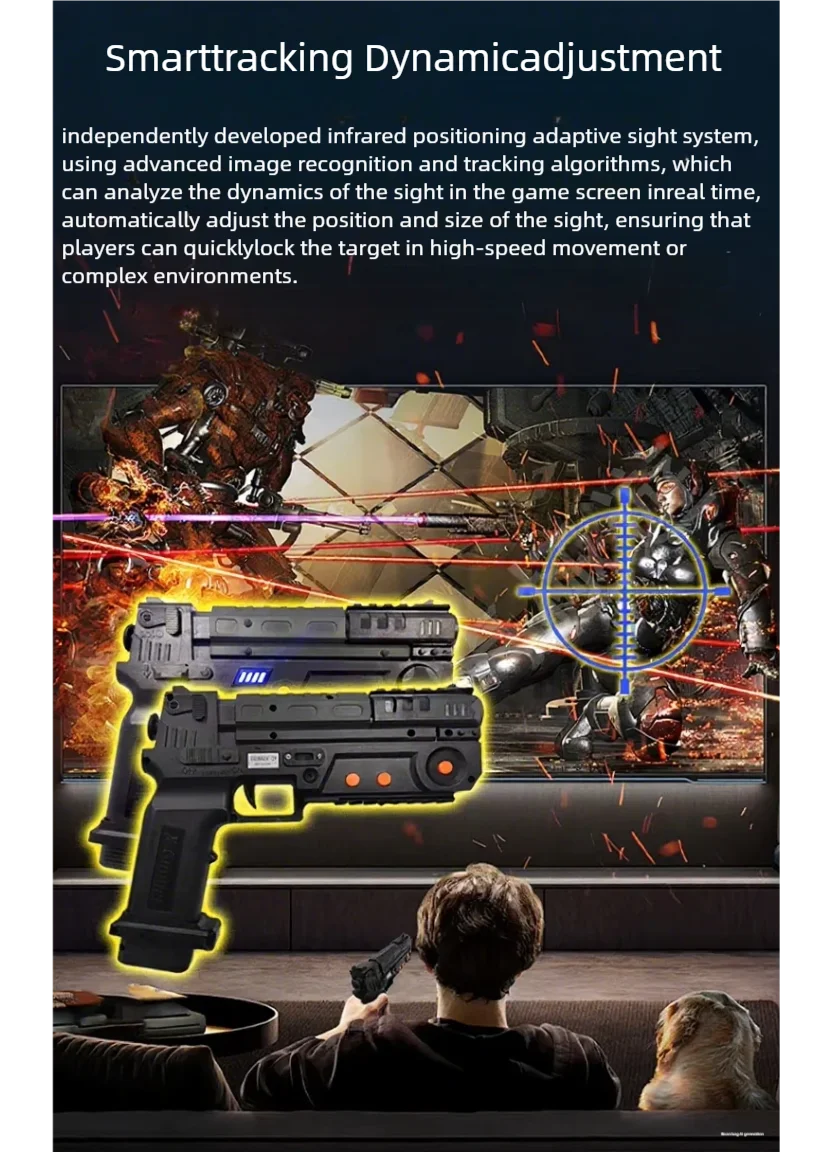 XGUNNER Wireless Gaming Light Gun Pistol Recoil and Vibration for PC Arcade Simulator Independently Developed with Unique System