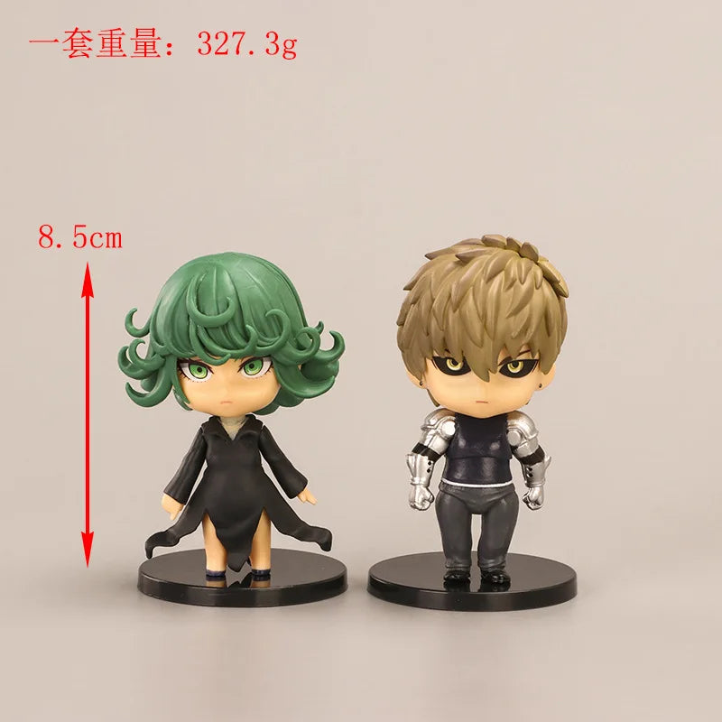 5Pcs/Set 8.5CM Figure Q Version Anime ONE PUNCH-MAN Saitama Tatsumaki Standding Model Dolls Toy Gift Collect PVC Material