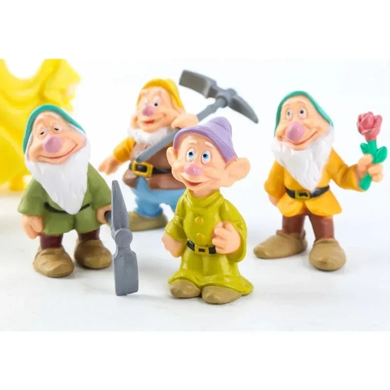 Disney Princess 8Pcs/Set Q Vesion Snow White and The Seven Dwarfs Figure Toy Model Dolls Gift for Children Hot Fashion Decor