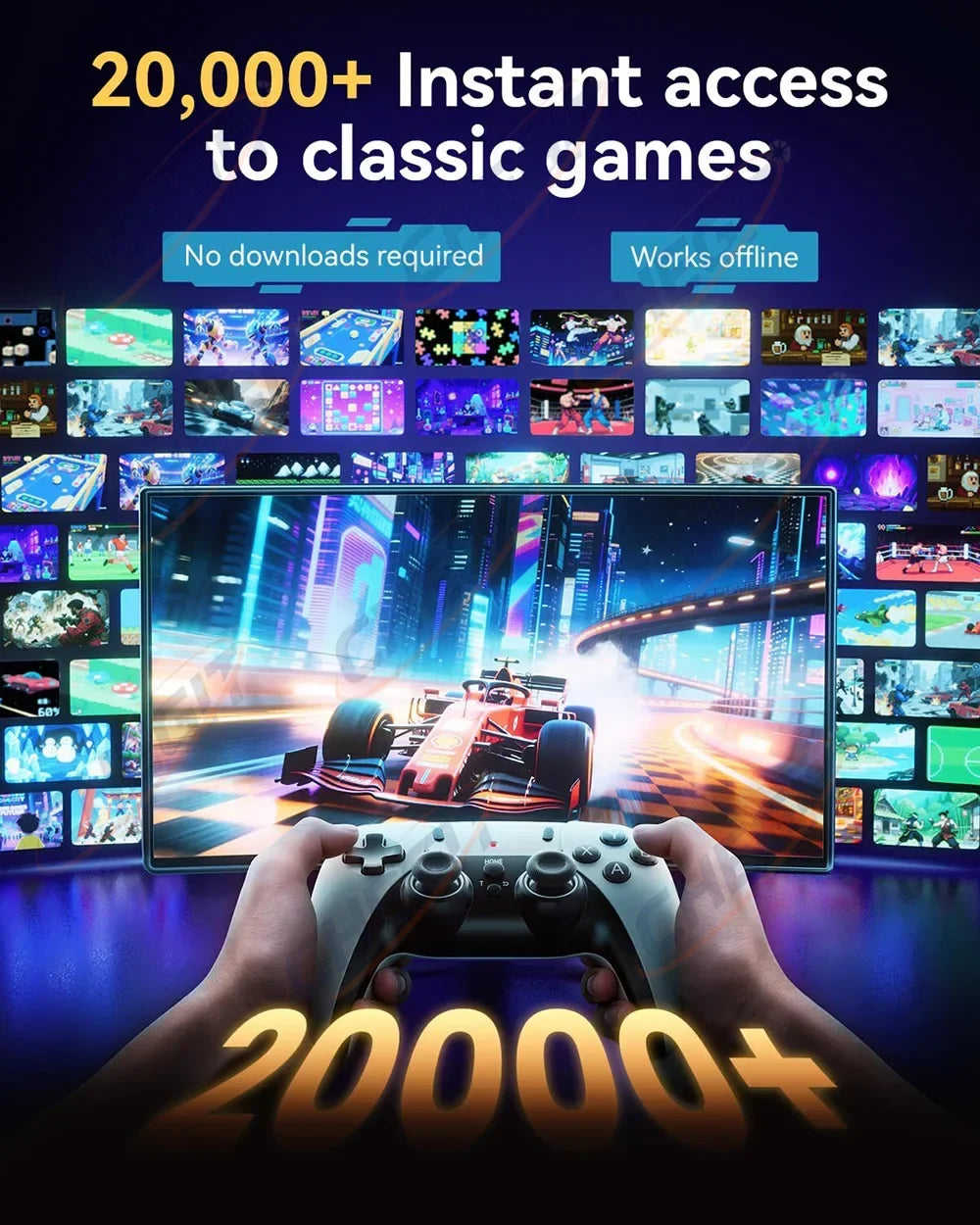 CHEGIT 4K Gaming Consola Video Game Stick With 64G Upgraded 27+ Simulators Handheld Video Game Console Wireless Gamepads