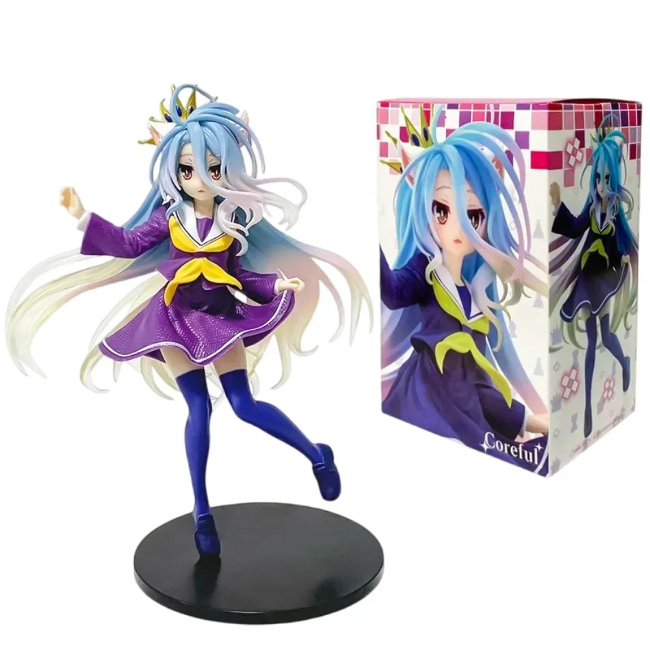 Anime NGNL No Game No Life White " 18.5CM Shiro PVC Model Action Figures Model Collection Ornament Toy Holiday Gif In stock Hot