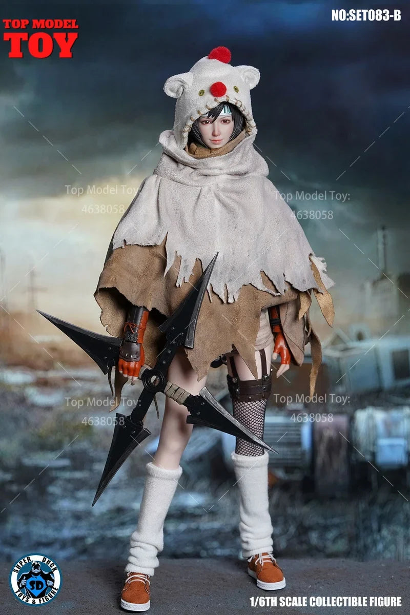 SUPER DUCK SET083B 1/6 Ninja Girl Yuffie Head Sculpt Costume Clothes Model Fit 12'' PH S16A S18A Female Action Figure Body Dolls