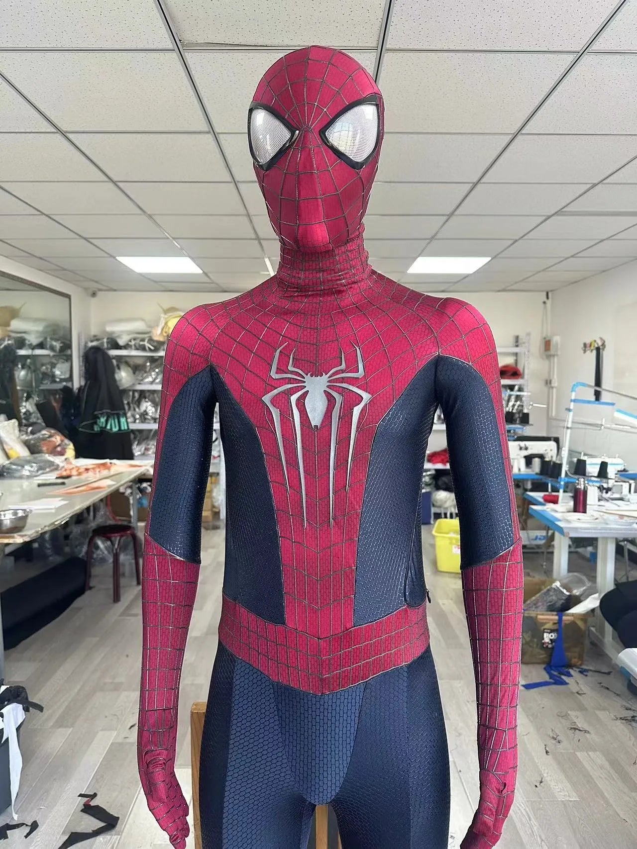 The Amazing Spider-man 2 Jumpsuit with Mask & Shoes 1:1 3D Webs Spider Logo Private Custom Handmade Spiderman Cosplay Suit