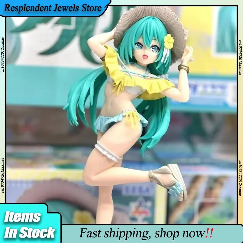 Original Sega Luminasta Hatsune Miku Swimsuit Concept Art Pvc Model Doll Ornament Collection Toy Gift For Friends