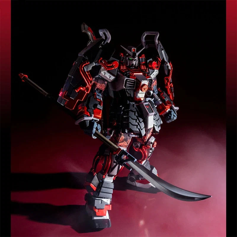 BANDAI original box MG 1/100 Shin Musha Gundam SENGOKU NO JIN BLACK ROBE LARGE ARMOR assembly ornaments collection toy In shock