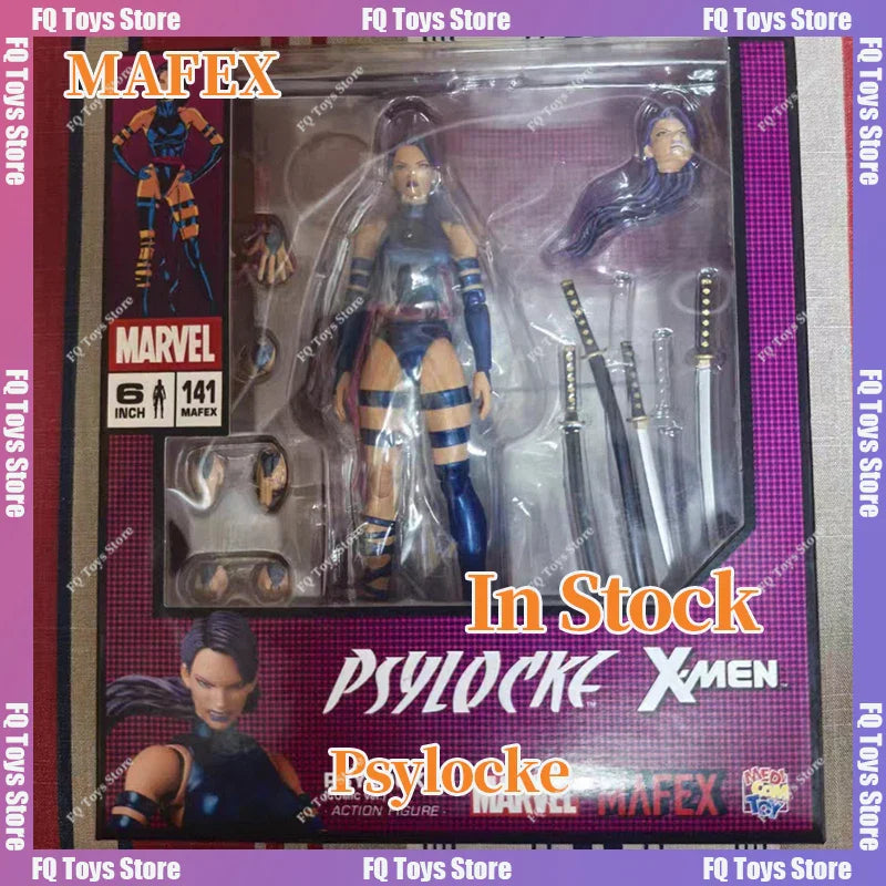 NachgedrucktAuf Lager MAFEX Nr.141 X-Men Psylocke Comic Ver. Anime-Puppe Actionmodell PVC-Sammlerstück Geschenk