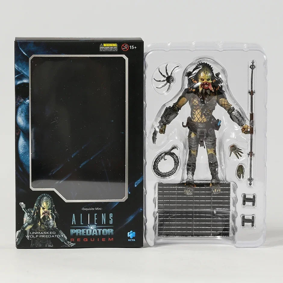 Hiya Toys AVP Unmasked Wolf Predator 1/18 Exquisite Mini Action Figure Model Toy